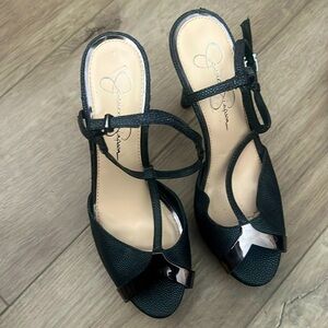 Jessica Simpson “Carys” Black Pearl Stingray High Heel Shoes